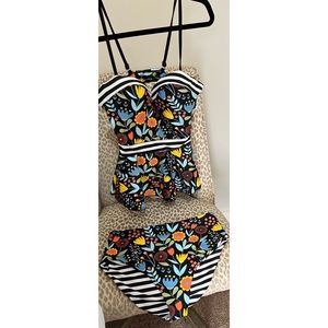Reversible Peplum Swim Suit